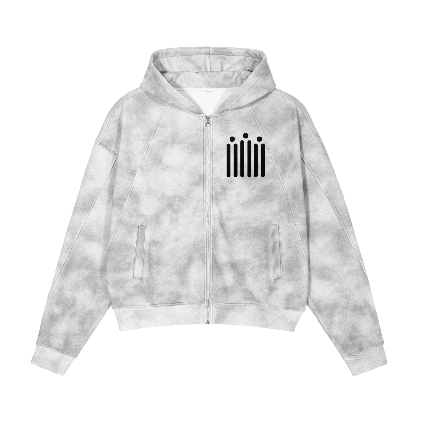 MOTISON -Dirty Washed Boxy Zip Hoodie