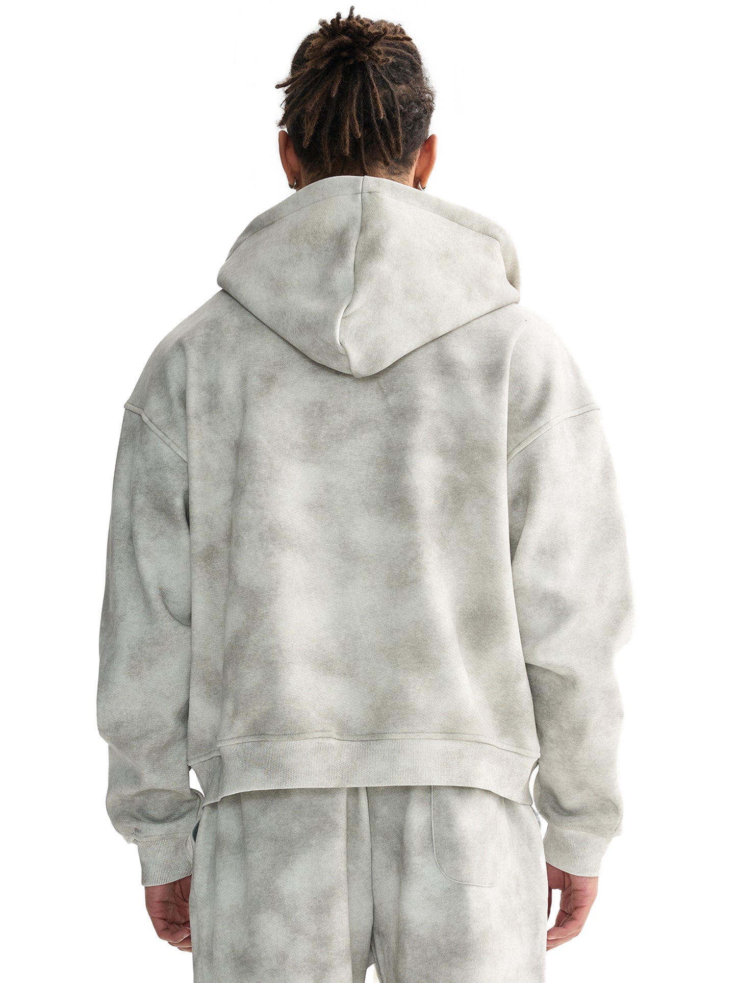 MOTISON -Dirty Washed Boxy Zip Hoodie