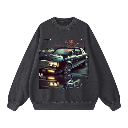 KINGNX -Acid Wash Oversize Sweatshirt