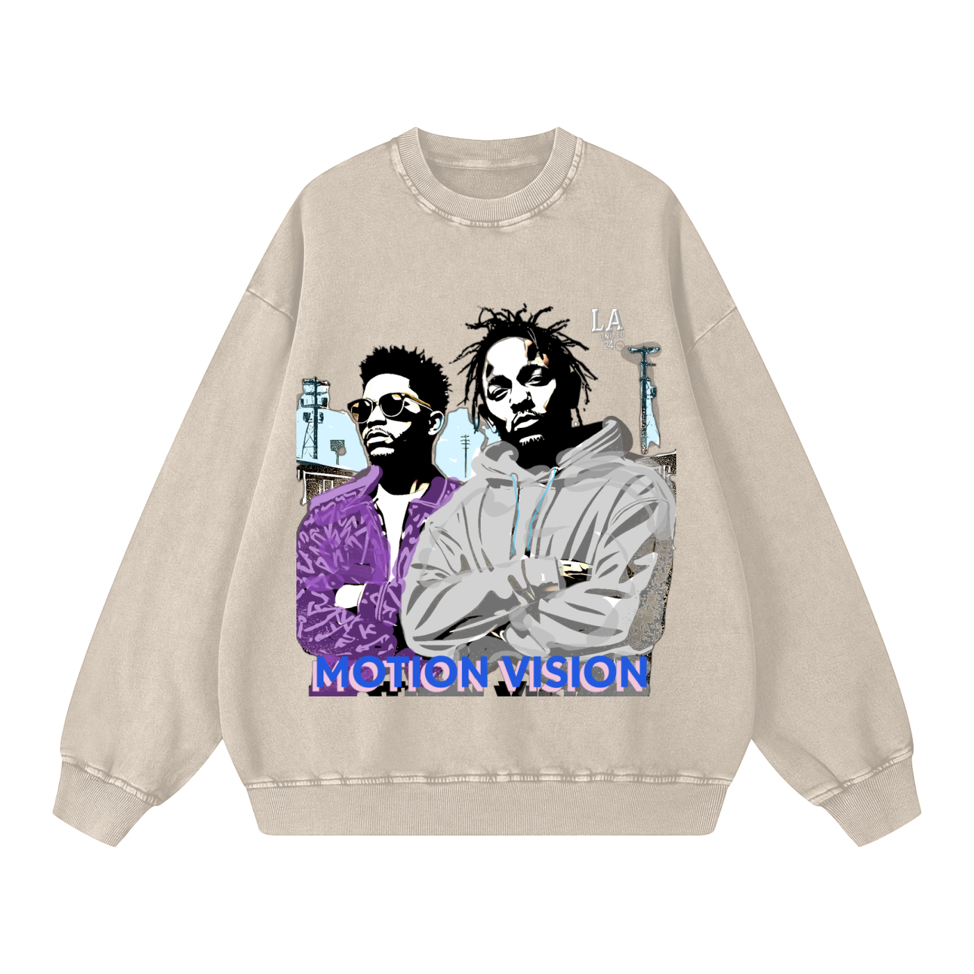 MOTISON -Acid Wash Oversize Sweatshirt