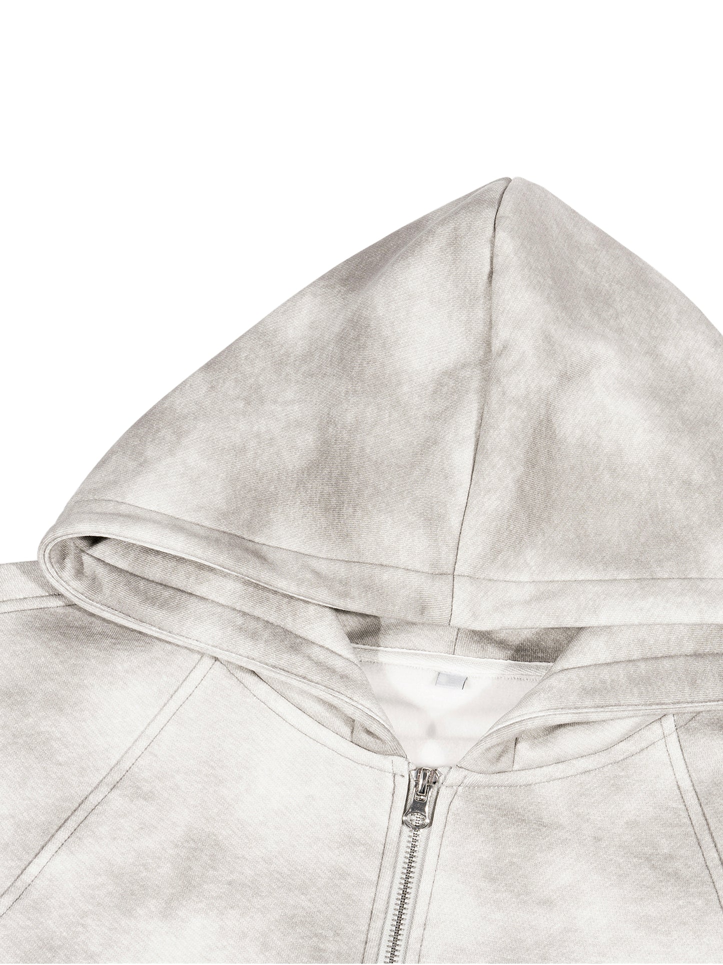 MOTISON -Dirty Washed Boxy Zip  Hoodie