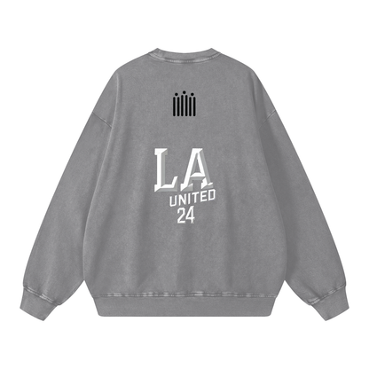 QUEEN -Acid Wash Oversize Sweatshirt